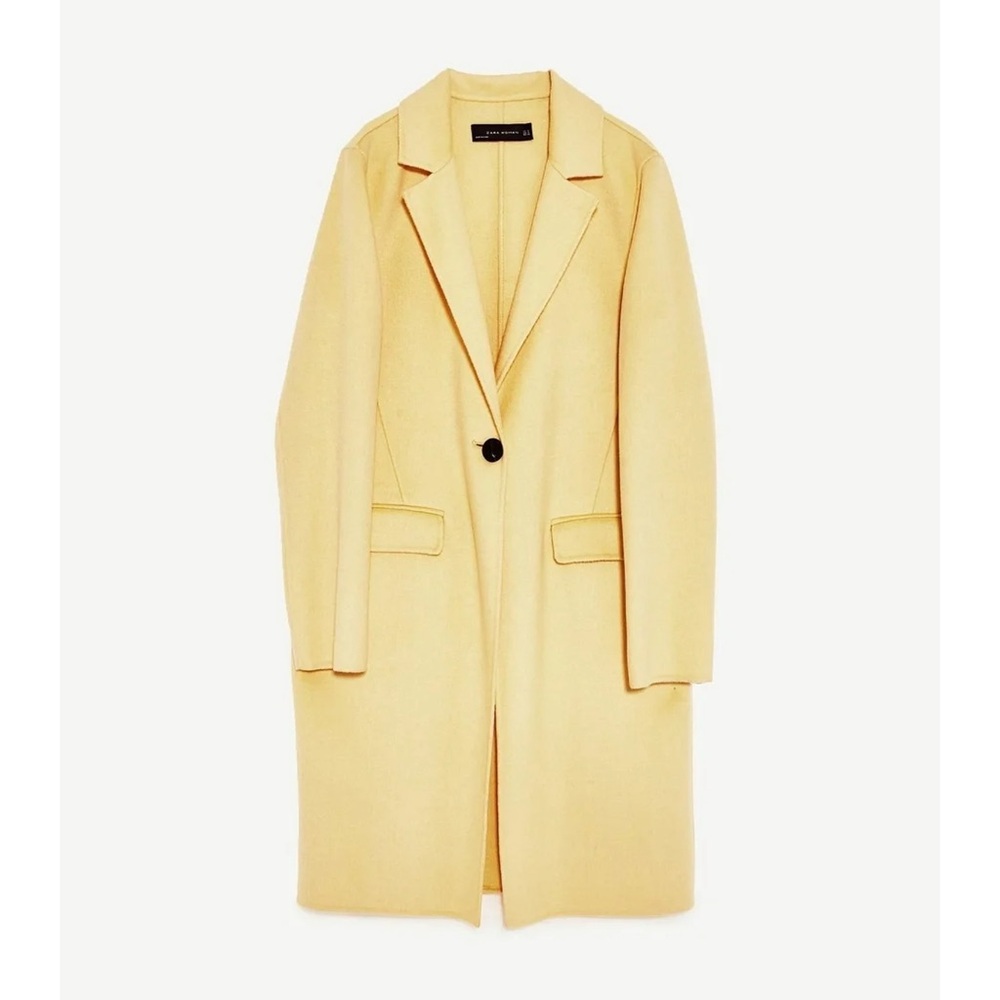 Zara butter yellow wool blend coat - Picture 2 of 7